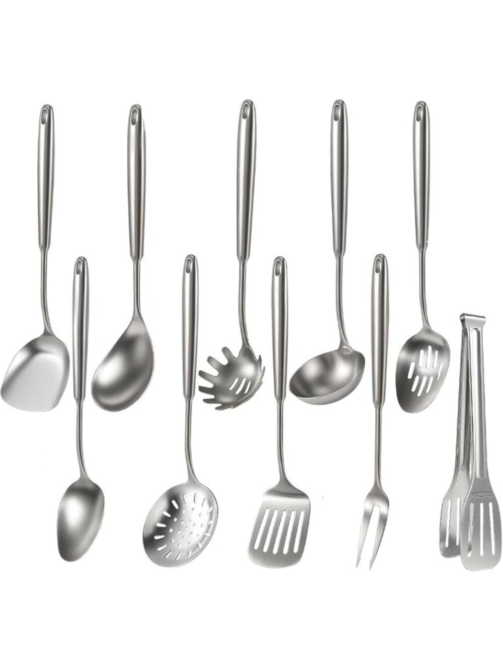 10-Piece Stainless Steel Cooking Utensils Set - Dishwasher Safe Kitchen Tools
